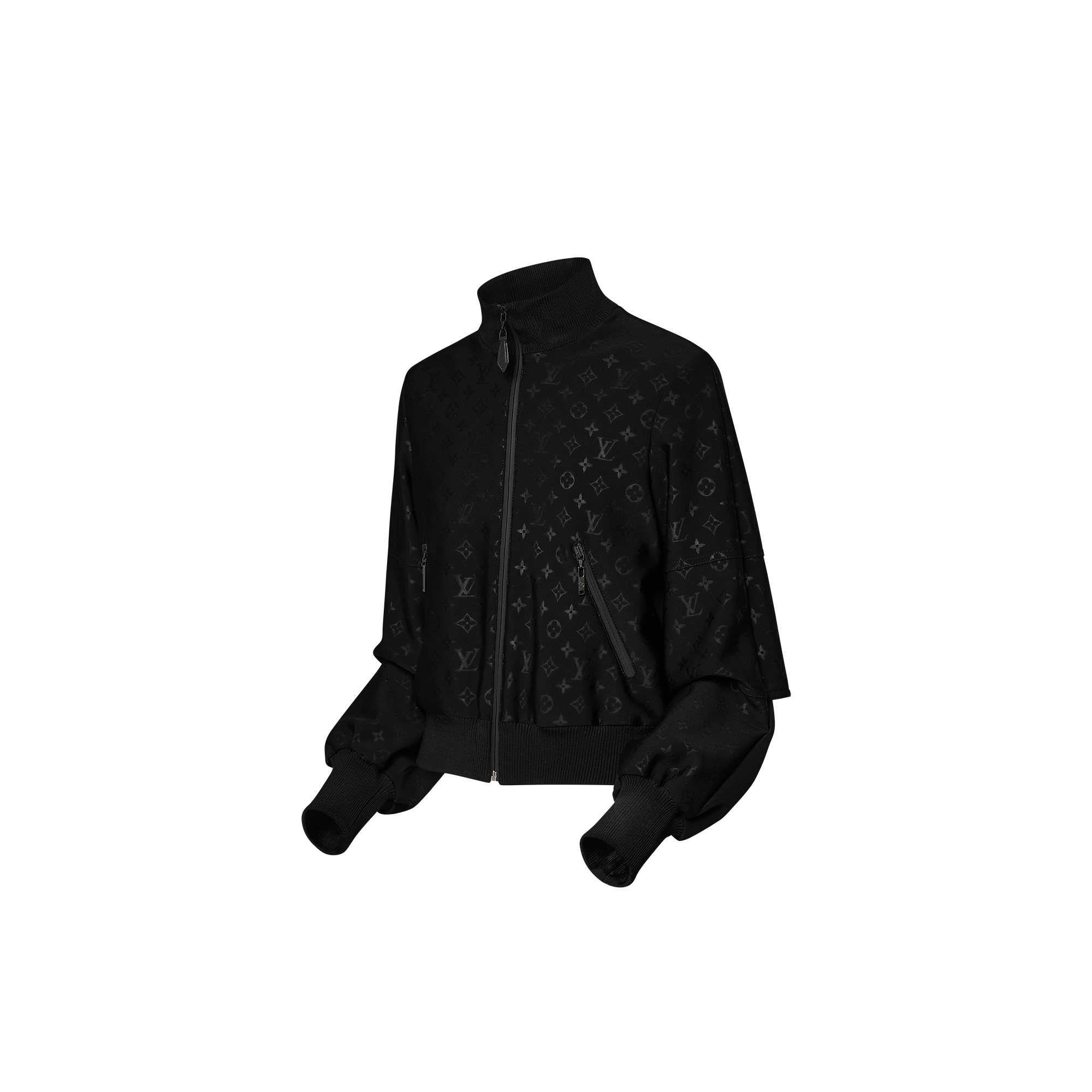 Shop LOUIS VUITTON Shearling Embossed Monogram Jacket at Beverly